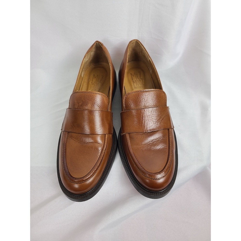 MIZ MOOZ Gregor Shoes Leather Loafers Women's Size 38 Brown Penny Loafers